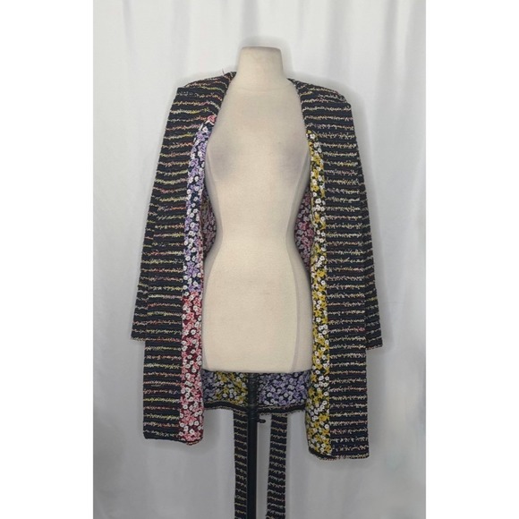 CABI Headline Topper Colorful Tweed Floral Belted Coat Preppy Style 5660 Size 2 - Picture 5 of 16